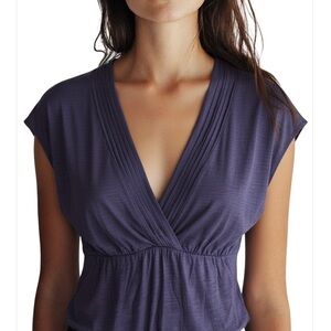 NEW Banana Republic Purple Sleeveless Deep V-Neck Semi-Sheer Burnout Tank